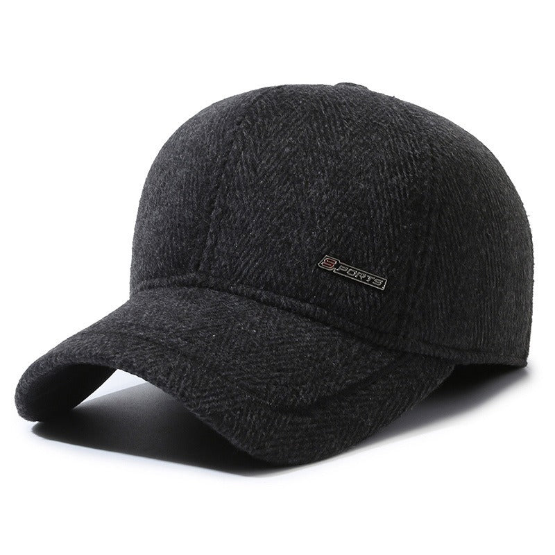 Winter Ear Protection Plus Velvet Baseball Cap for Middle-aged and Elderly