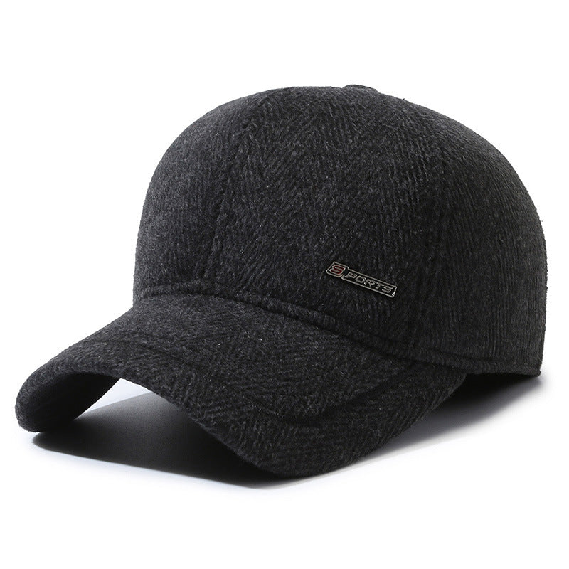 Winter Ear Protection Plus Velvet Baseball Cap for Middle-aged and Elderly