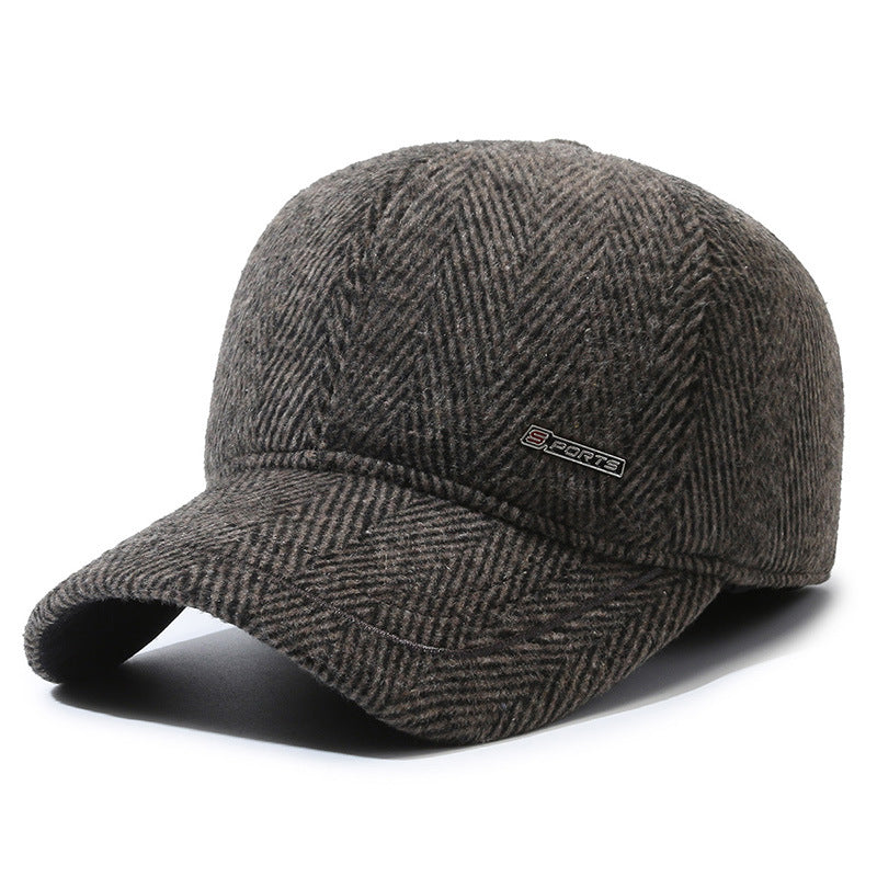 Winter Ear Protection Plus Velvet Baseball Cap for Middle-aged and Elderly