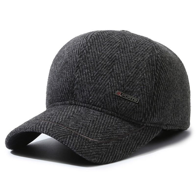 Winter Ear Protection Plus Velvet Baseball Cap for Middle-aged and Elderly