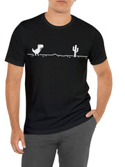 Men's Cartoon Print Short Sleeve Tee Casual Crew Neck T-shirt for Summer