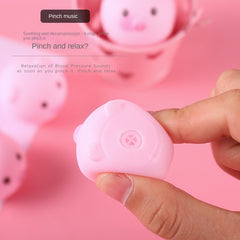 5pcs Soft Pink Pigg Pinch Toy Call Stress Relief Sound Production Toys