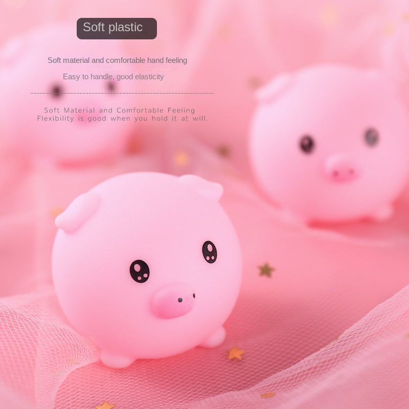 5pcs Soft Pink Pigg Pinch Toy Call Stress Relief Sound Production Toys