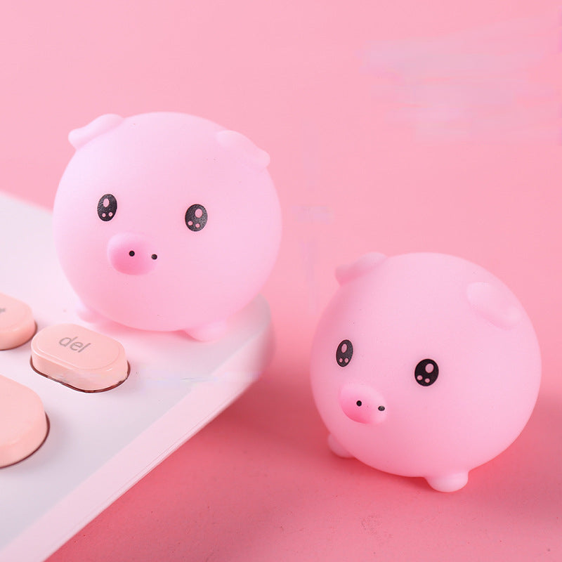 5pcs Soft Pink Pigg Pinch Toy Call Stress Relief Sound Production Toys
