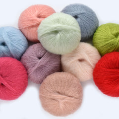 Mohair Silk Wool Yarn Soft Crochet Yarns DIY Crocheting Knitting Sweater Scarf