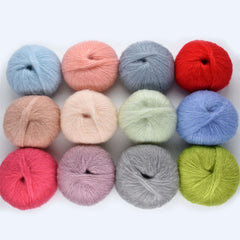 Mohair Silk Wool Yarn Soft Crochet Yarns DIY Crocheting Knitting Sweater Scarf