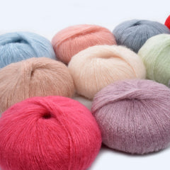 Mohair Silk Wool Yarn Soft Crochet Yarns DIY Crocheting Knitting Sweater Scarf
