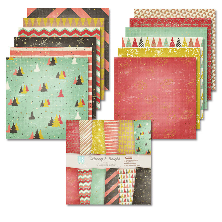 24 Sheets DIY Photo Album Scrapbook Paper Journal Material Paper