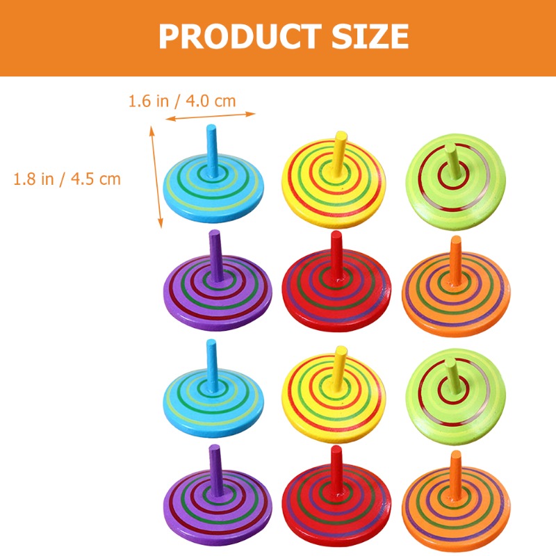 Wooden Gyroscope Toy Classic Spinning Tops Toys for Kids Adult Relief Stress