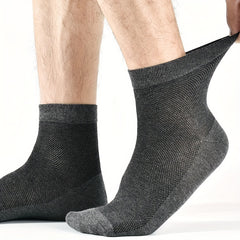 5 Pairs Men's Summer Crew Socks, Breathable & Sweat Absorbing
