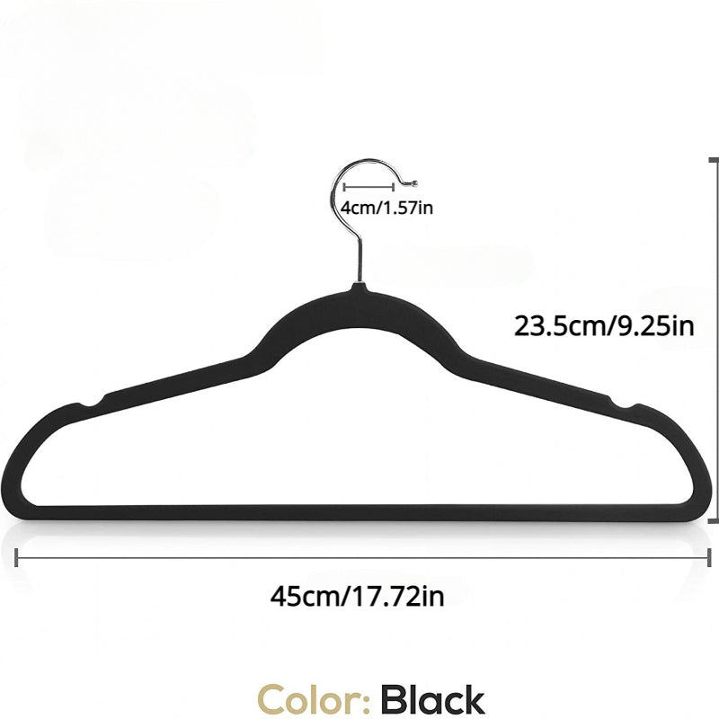 10pcs Velvet Hangers Non Slip Space Saving 360 Rotating