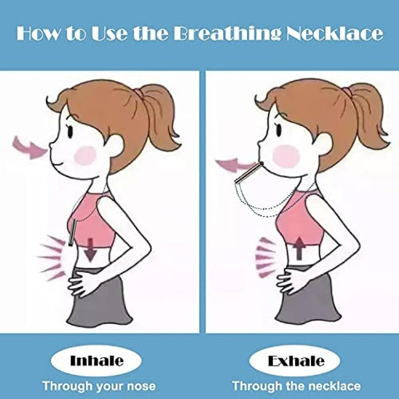 Stress Anxiety Relief Mindful Breathing Necklace