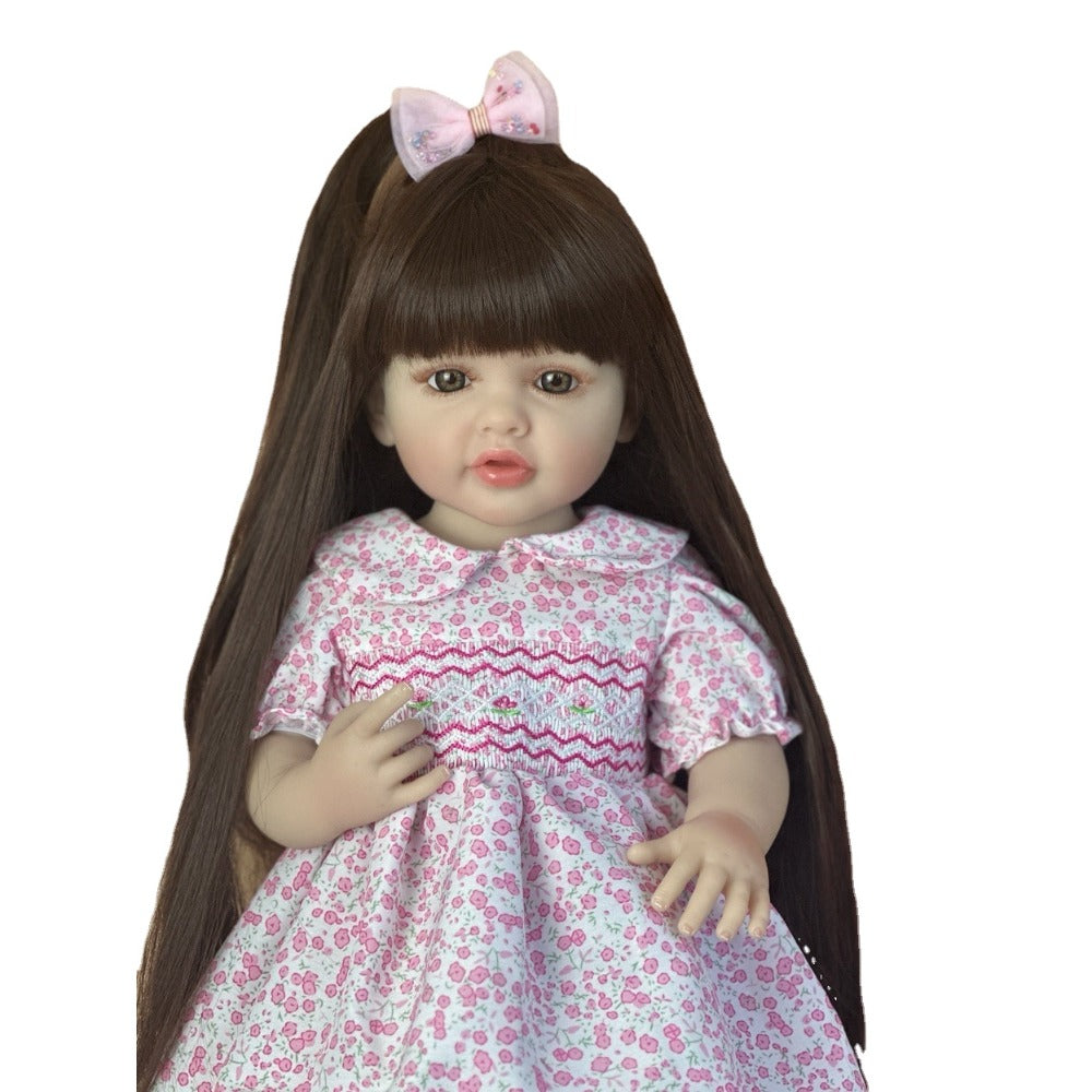 22" Reborn Full Body Silicone Doll Bath Toy Lifelike Newborn Gift