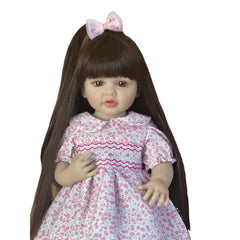 22" Reborn Full Body Silicone Doll Bath Toy Lifelike Newborn Gift