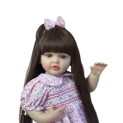 22" Reborn Full Body Silicone Doll Bath Toy Lifelike Newborn Gift
