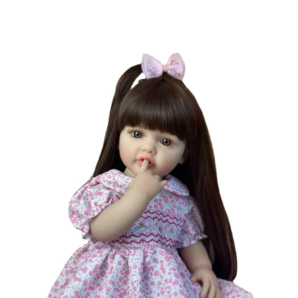 22" Reborn Full Body Silicone Doll Bath Toy Lifelike Newborn Gift