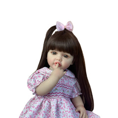 22" Reborn Full Body Silicone Doll Bath Toy Lifelike Newborn Gift