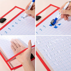 3 Oversized Reusable Dry Erase Pocket Cases for Teachers & Students