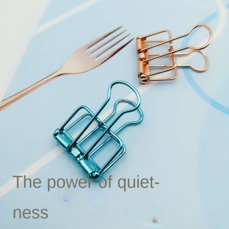 Metal Hollow Long Tail Clips Creative Stationery Office File Test Paper Clip