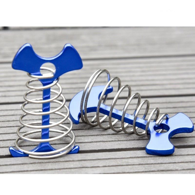 10pcs Camping Tent Ground Pegs Plank Trestle Wind Rope Fishbone Spring Hooks