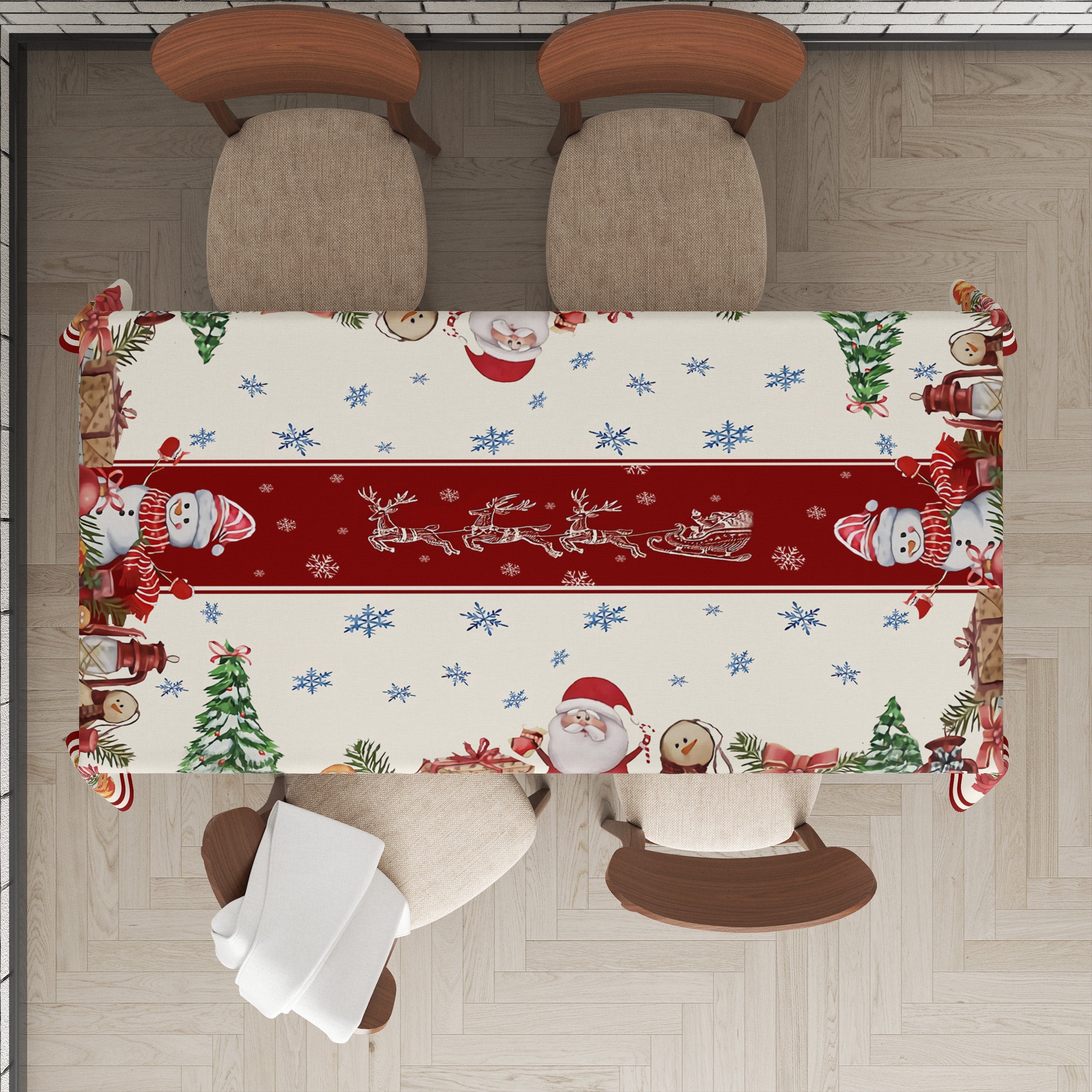 Christmas Theme Tablecloth Waterproof Home Party Decoration