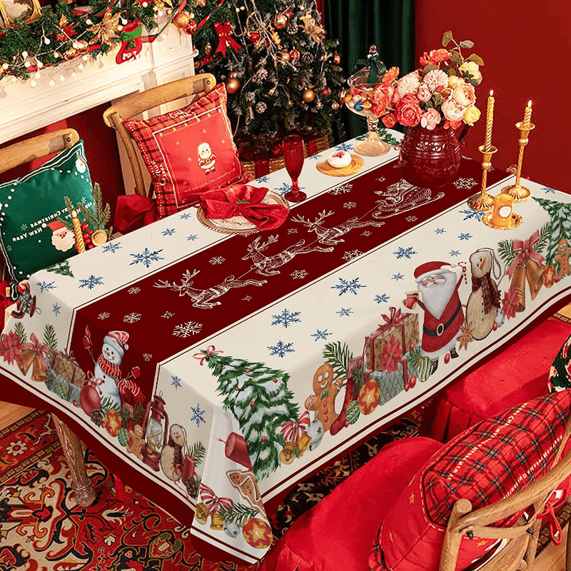 Christmas Theme Tablecloth Waterproof Home Party Decoration