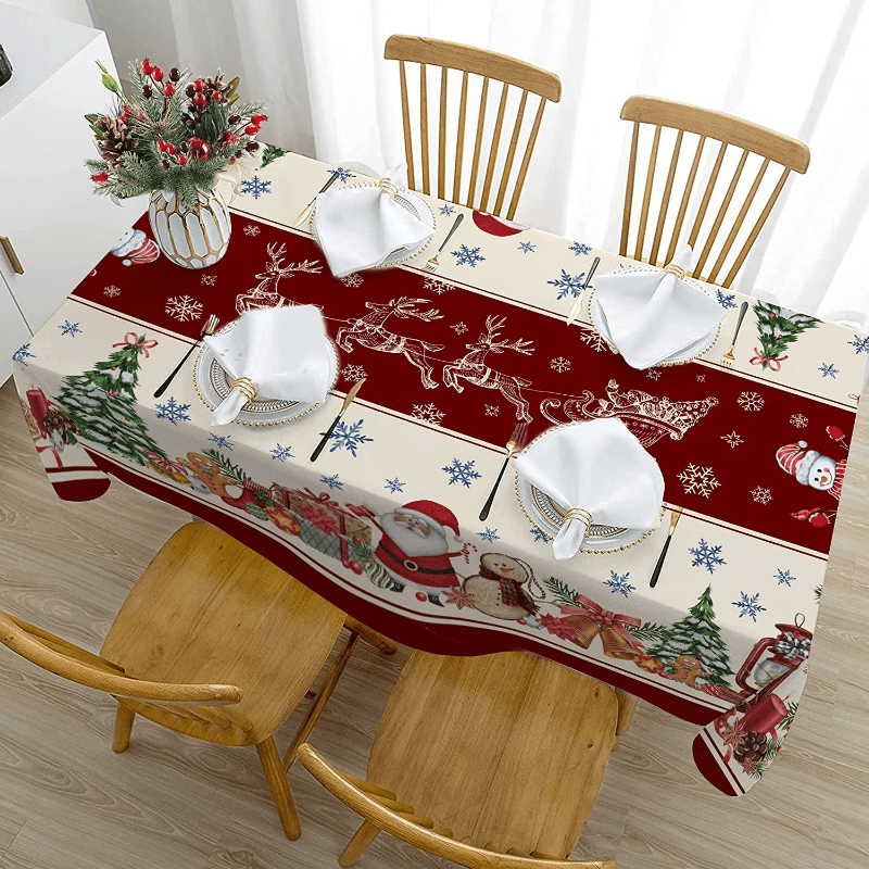 Christmas Theme Tablecloth Waterproof Home Party Decoration