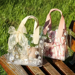 Small Daisy Gift Bag Transparent Creative Packaging Wedding Birthday Supplies