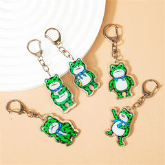 6pcs Lonely Frog Acrylic Keychain Cartoon Animal Bag Backpack Car Key