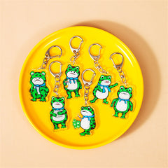 6pcs Lonely Frog Acrylic Keychain Cartoon Animal Bag Backpack Car Key