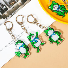 6pcs Lonely Frog Acrylic Keychain Cartoon Animal Bag Backpack Car Key