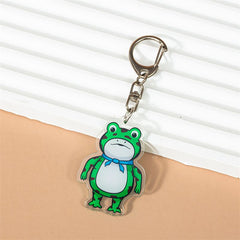 6pcs Lonely Frog Acrylic Keychain Cartoon Animal Bag Backpack Car Key