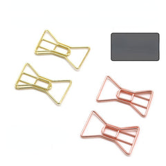 20pcs Mix Colors Bow Tie Paper Clips For Office School Stationery