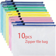 10PCS Zipper File Bags for Cross Stitch & Jigsaw Puzzle, Travel & School