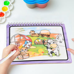 2pcs Water Drawing Book with Reusable Pen Dinosaurs & Animals