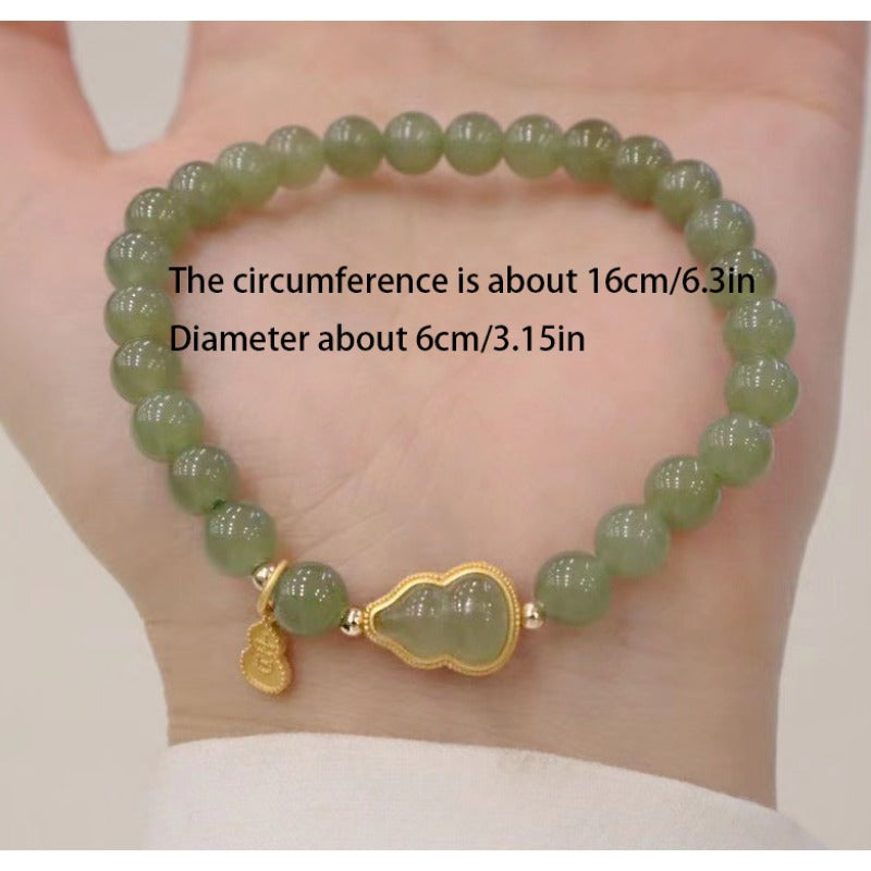 Gourd Natural Bracelet Double Layer Chain Jade Beads Hand String Adjustable