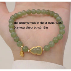 Gourd Natural Bracelet Double Layer Chain Jade Beads Hand String Adjustable