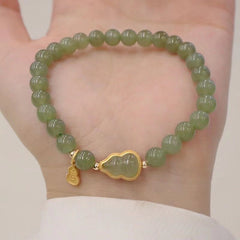 Gourd Natural Bracelet Double Layer Chain Jade Beads Hand String Adjustable