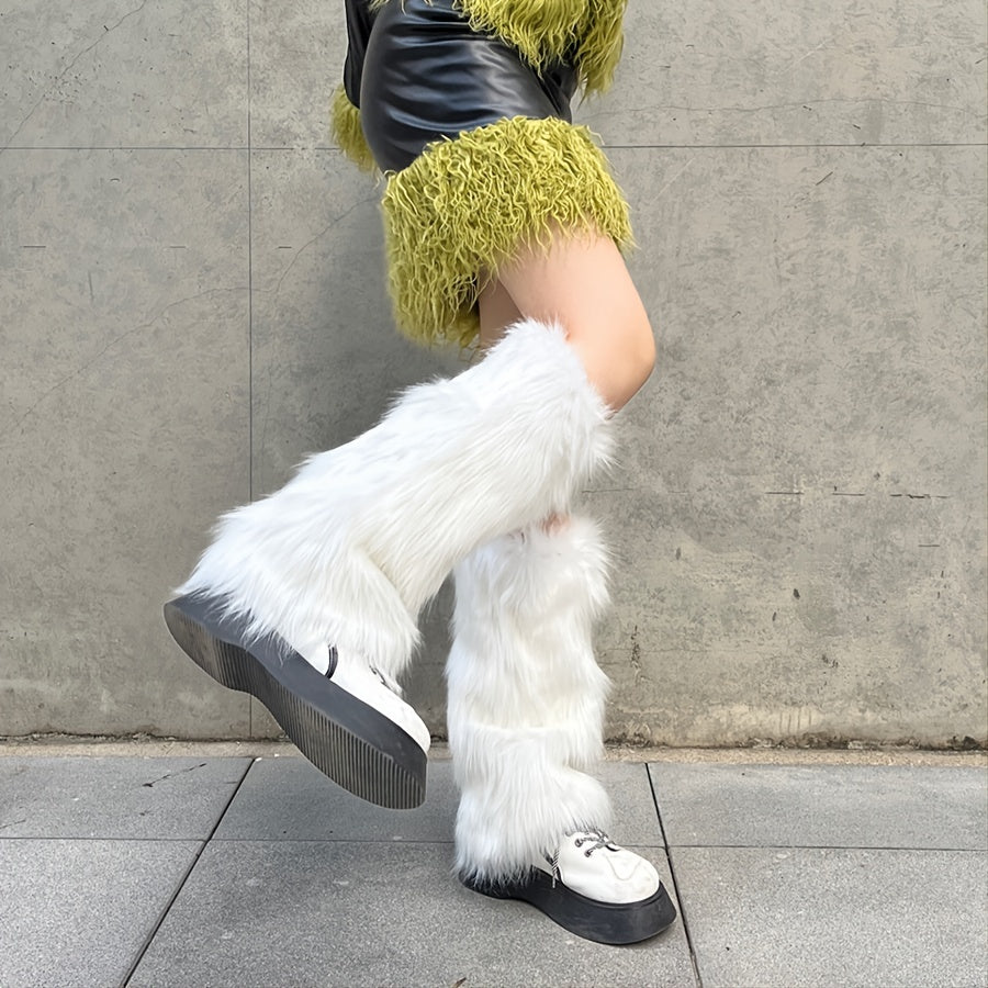 Plush Leg Warmers Knee High Socks Women's Stockings