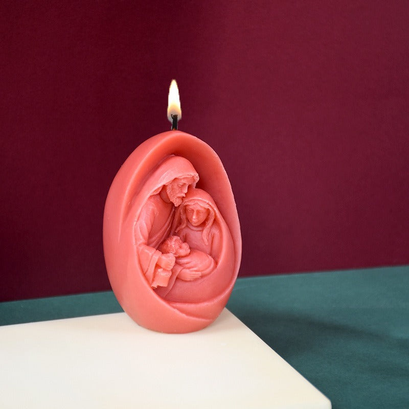 Jesus Birth 3D Aromatherapy Candle Mold Home Decoration Silicone