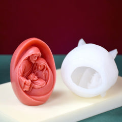 Jesus Birth 3D Aromatherapy Candle Mold Home Decoration Silicone