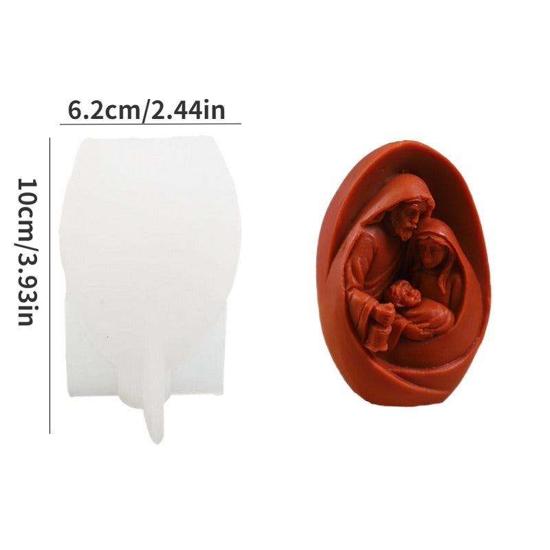 Jesus Birth 3D Aromatherapy Candle Mold Home Decoration Silicone