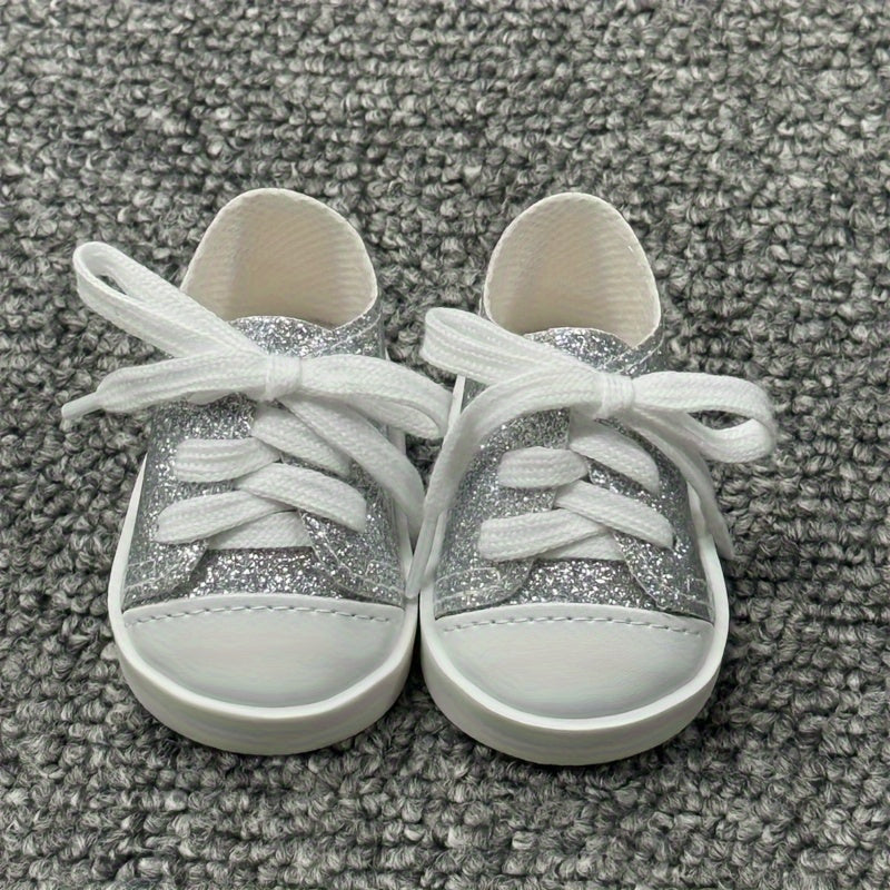 Fluorescent PU Leather Doll Shoes Low Top Sneakers for American Doll