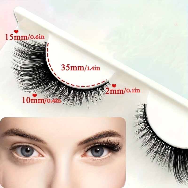 5 Pairs Cat Eye False Eyelashes Fox Eye Lashes Angle Wing Lashes