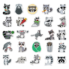 50pcs Raccoon Graffiti Stickers for DIY Skateboard Guitar Water Cup Fun Gift