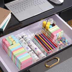 Acrylic Storage Box Desktop Organizer Grid Storage Rack