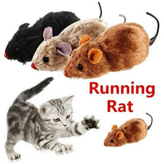 Interactive Wind Up Plush Mouse Toy for Cats