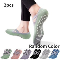 Women's Yoga Socks Non Slip Cross Strap Sports Socks