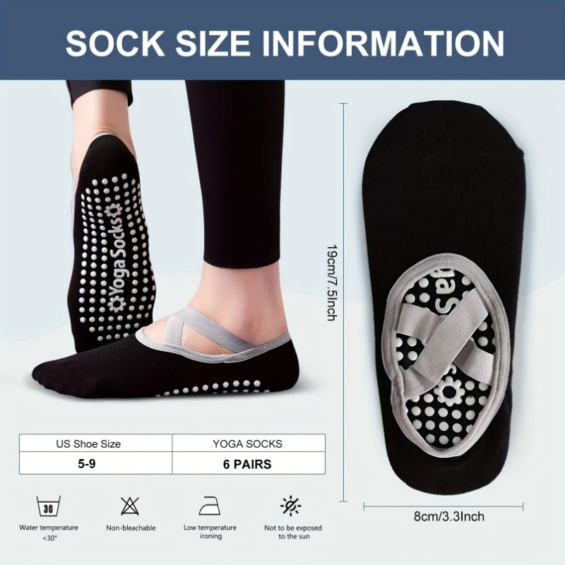 Women's Yoga Socks Non Slip Cross Strap Sports Socks