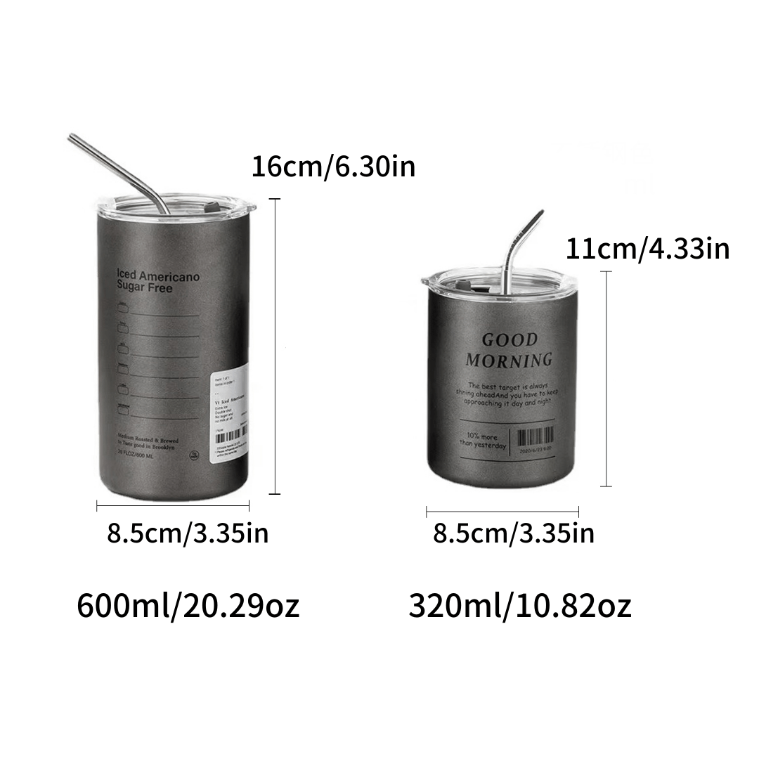 Double Layered Stainless Steel Coffee Cup 320ml 600ml 10 8oz 20 3oz